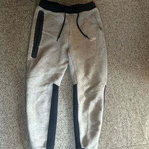 Nike Grey and Black Slim Tech Fleece Joggers